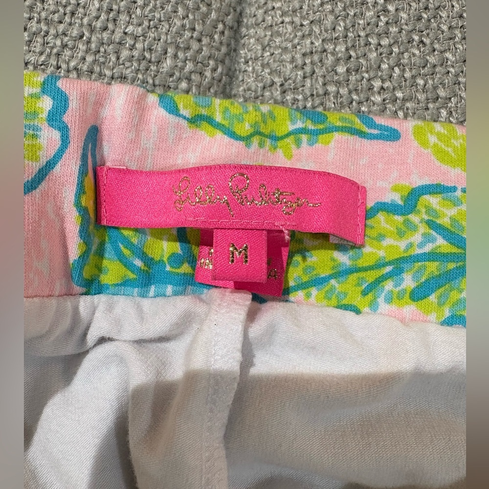 Lilly Pulitzer Pink, Aqua & Lime Tropical Mini Skirt Skort - Picture 3 of 4